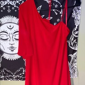 Ralph Lauren One Shoulder Red Dress